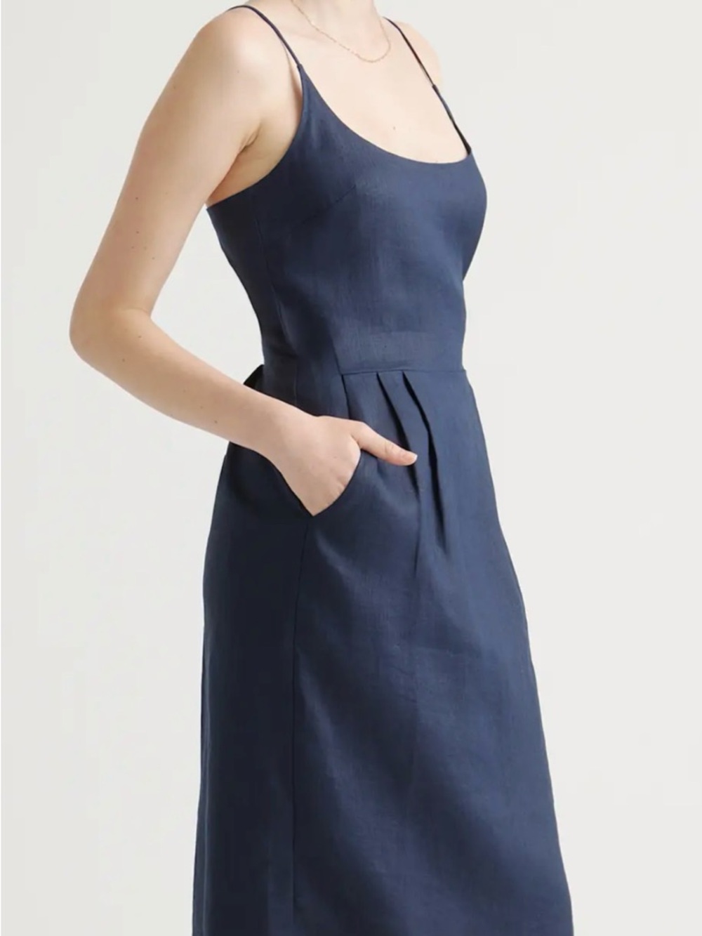 100% European Linen Midi Dress